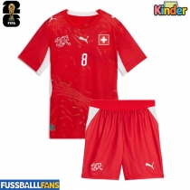Schweiz Remo Freuler #8 Heimtrikotsatz Kinder WM 2026 Kurzarm (+ Kurze Hosen)